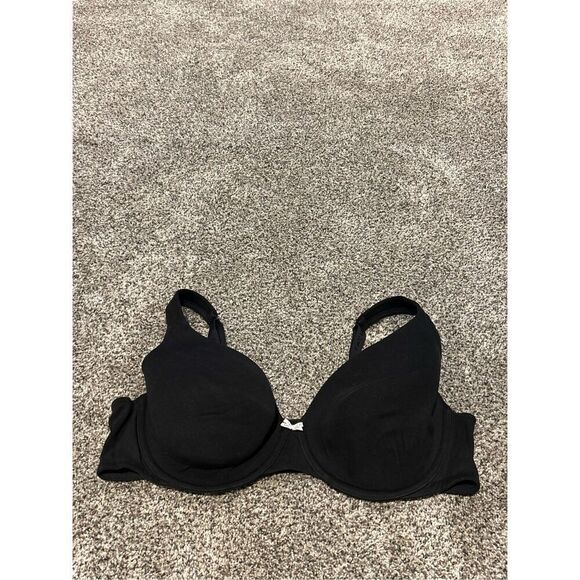 Cacique lightly lined full coverage black bra size 44D. C32-10 - Picture 1 of 4
